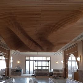 Ceiling and wall cladding by special partner Michalis Spinakis